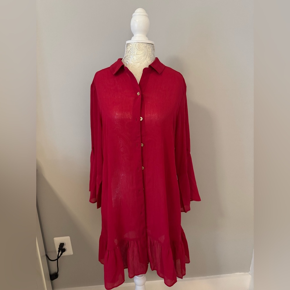 Lilly Pulitzer Linley Collared Coverup Size: Small